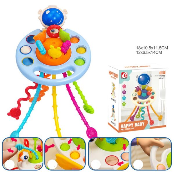 Jucarie Montessori,senzoriala,caracatita din silicon pentru dexteritate, utila si celor cu autism 0+