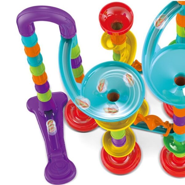 Pista interactiva cu 76 blocuri de constructie,si minge de labirint 3D,STEM,Multicolor,Montessori